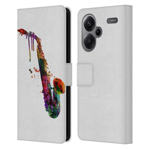 Mark Ashkenazi Music Saxophone Leather Book Wallet Case Cover For Xiaomi Redmi Note 13 Pro Plus 5G