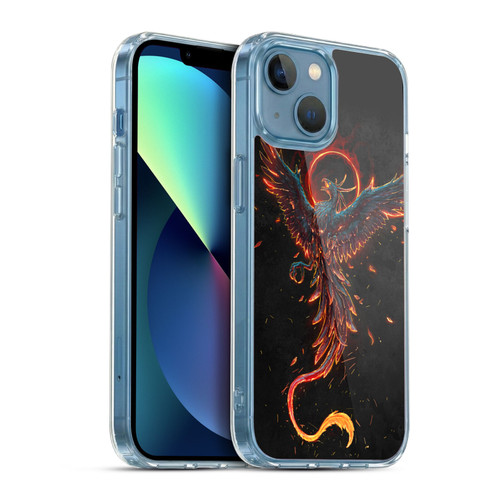Christos Karapanos Mythical Art Black Phoenix Soft Gel Case for Apple iPhone 13 Mini & MagSafe