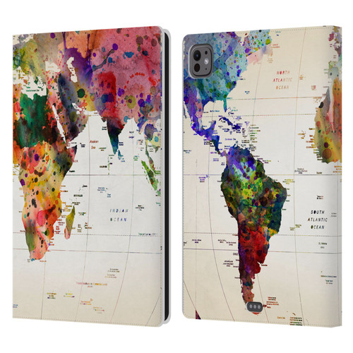 Mark Ashkenazi Pop Culture Map Of The World Leather Book Wallet Case Cover For Apple iPad Pro 11 M4 2024