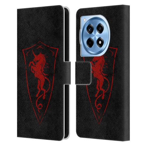 Christos Karapanos Shield Unicorn Leather Book Wallet Case Cover For OnePlus 12R