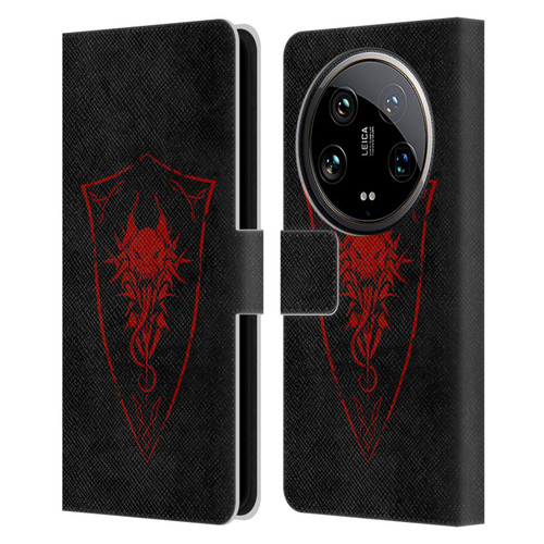 Christos Karapanos Shield Demon Leather Book Wallet Case Cover For Xiaomi 14 Ultra