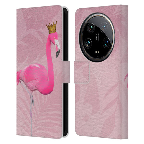 LebensArt Assorted Designs Flamingo King Leather Book Wallet Case Cover For Xiaomi 14 Ultra