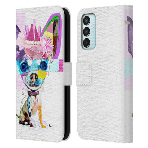 Michel Keck Animal Collage Chihuahua Leather Book Wallet Case Cover For Samsung Galaxy M15/F15 5G