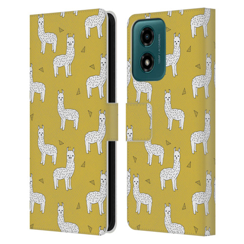 Andrea Lauren Design Animals Llama Leather Book Wallet Case Cover For Motorola Moto G04/G04s/G24 4G