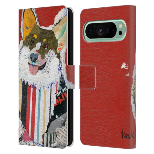 Michel Keck Dogs 2 Corgi Leather Book Wallet Case Cover For Google Pixel 9 Pro XL