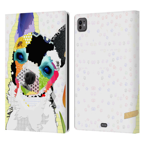Michel Keck Dogs 2 Chihuahua Leather Book Wallet Case Cover For Apple iPad Pro 11 M4 2024