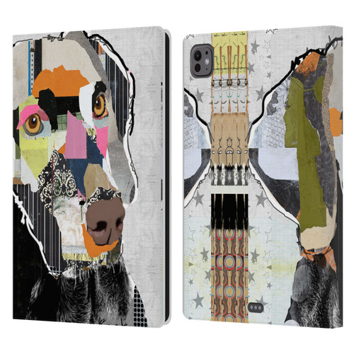 Michel Keck Dogs 2 Weimaraner Leather Book Wallet Case Cover For Apple iPad Pro 11 M4 2024