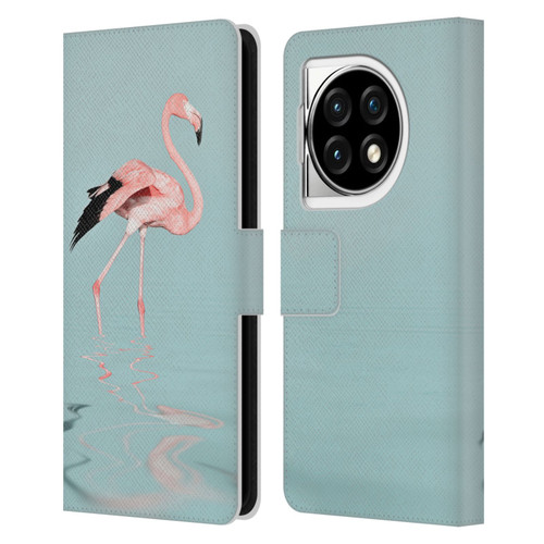 LebensArt Beings Flamingo Leather Book Wallet Case Cover For OPPO OnePlus Ace 3 5G