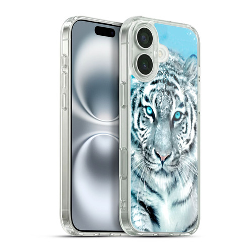 Aimee Stewart Animals White Tiger Soft Gel Case for Apple iPhone 16 Plus & MagSafe