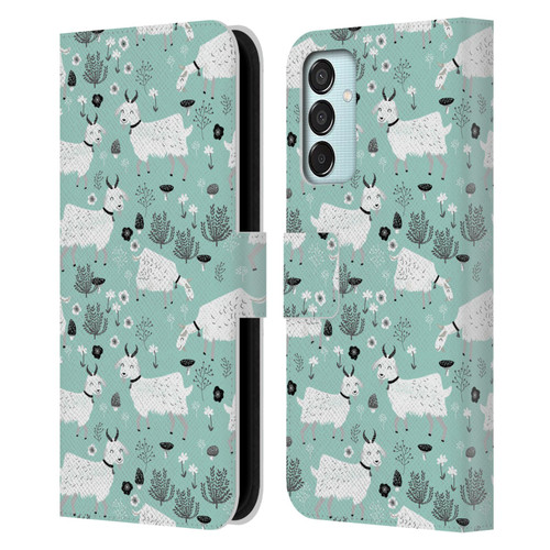 Andrea Lauren Design Animals Goats Leather Book Wallet Case Cover For Samsung Galaxy M15/F15 5G
