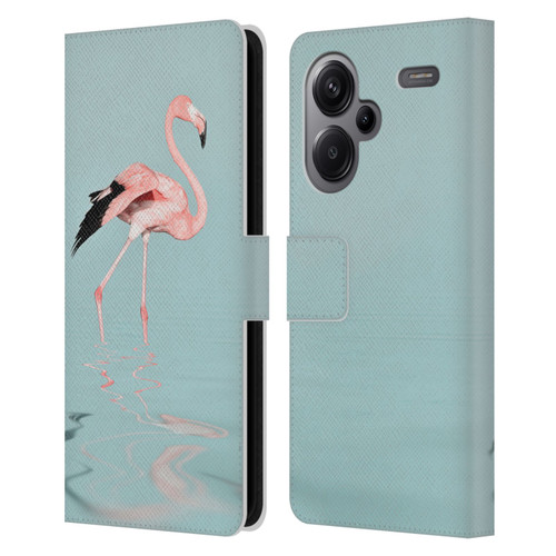 LebensArt Beings Flamingo Leather Book Wallet Case Cover For Xiaomi Redmi Note 13 Pro Plus 5G