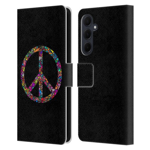 LebensArt Contexts Peace Leather Book Wallet Case Cover For Samsung Galaxy A35 5G
