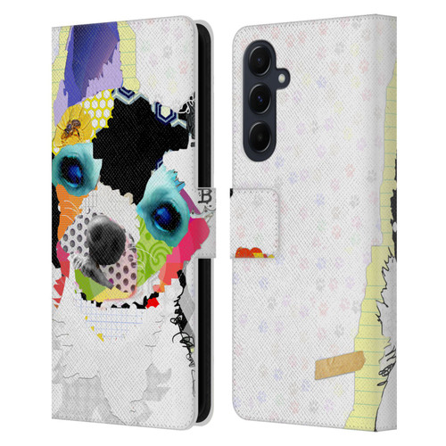 Michel Keck Dogs 2 Chihuahua Leather Book Wallet Case Cover For Samsung Galaxy A55 5G