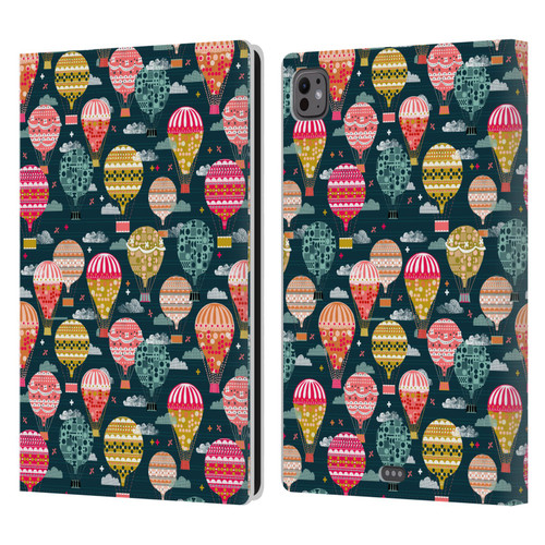 Andrea Lauren Design Assorted Hot Air Balloon Leather Book Wallet Case Cover For Apple iPad Pro 11 M4 2024