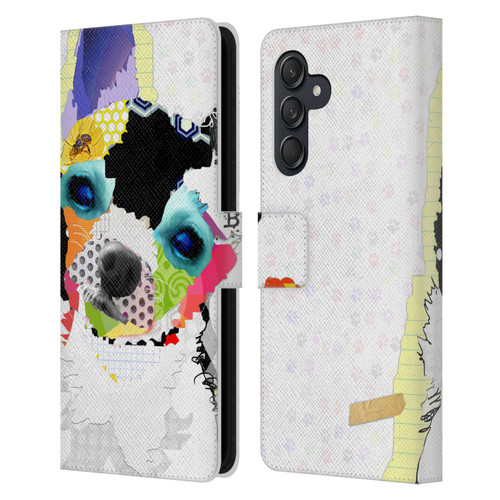 Michel Keck Dogs 2 Chihuahua Leather Book Wallet Case Cover For Samsung Galaxy M55 5G