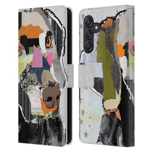 Michel Keck Dogs 2 Weimaraner Leather Book Wallet Case Cover For Samsung Galaxy M55 5G