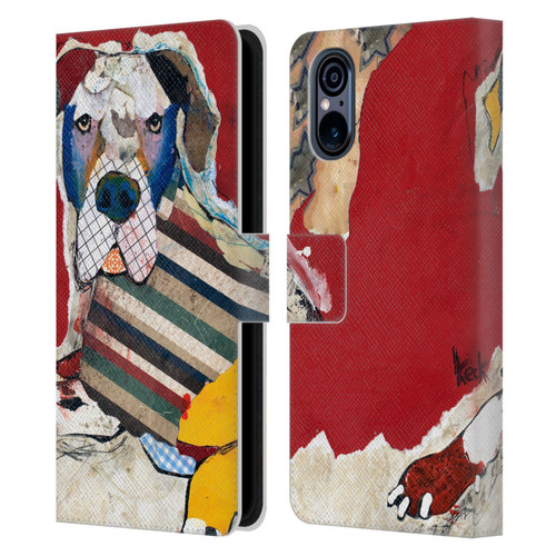 Michel Keck Dogs 2 Great Dane Leather Book Wallet Case Cover For Sony Xperia 5 V 5G