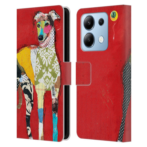 Michel Keck Dogs 2 Greyhound Leather Book Wallet Case Cover For Xiaomi Redmi Note 13/13 Pro 5G