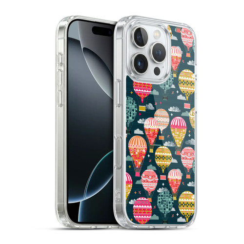 Andrea Lauren Design Assorted Hot Air Balloon Soft Gel Case for Apple iPhone 16 Pro & MagSafe