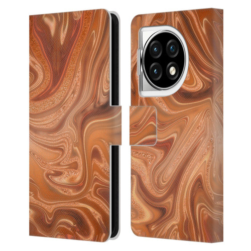 LebensArt Concretes Shiny Copper Leather Book Wallet Case Cover For OPPO OnePlus Ace 3 5G