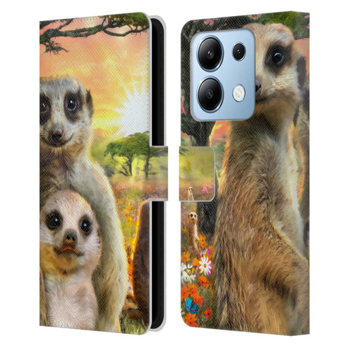 Aimee Stewart Animals Meerkats Leather Book Wallet Case Cover For Xiaomi Redmi Note 13/13 Pro 5G