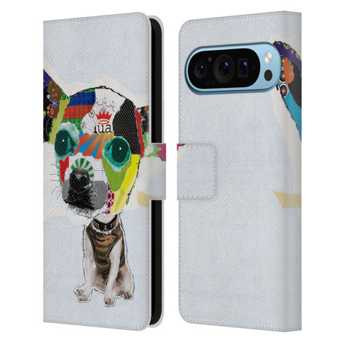 Michel Keck Dogs 3 Chihuahua 2 Leather Book Wallet Case Cover For Google Pixel 9 / Pixel 9 Pro