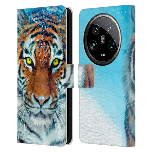 Aimee Stewart Animals Yellow Tiger Leather Book Wallet Case Cover For Xiaomi 14 Ultra