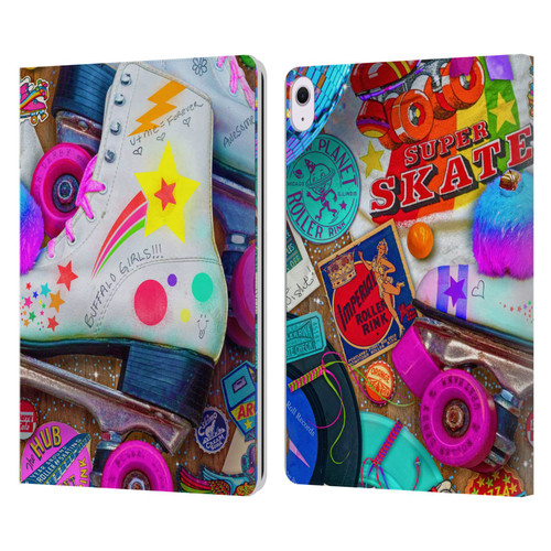 Aimee Stewart Colourful Sweets Skate Night Leather Book Wallet Case Cover For Apple iPad Air 13 2024