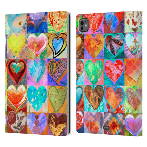 Aimee Stewart Colourful Sweets Hearts Grid Leather Book Wallet Case Cover For Apple iPad Pro 11 M4 2024