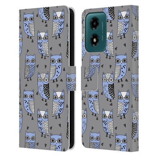 Andrea Lauren Design Birds Owls Leather Book Wallet Case Cover For Motorola Moto G04/G04s/G24 4G