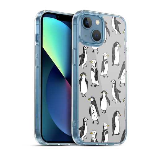 Andrea Lauren Design Birds Gray Penguins Soft Gel Case for Apple iPhone 13 Mini & MagSafe