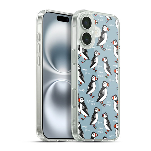 Andrea Lauren Design Birds Puffins Soft Gel Case for Apple iPhone 16 Plus & MagSafe