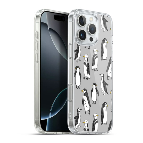 Andrea Lauren Design Birds Gray Penguins Soft Gel Case for Apple iPhone 16 Pro Max & MagSafe