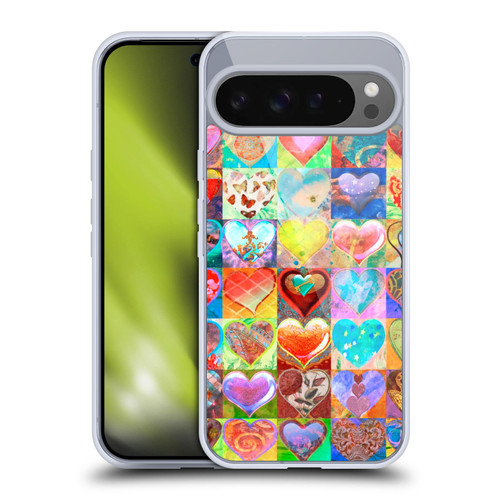 Aimee Stewart Colourful Sweets Hearts Grid Soft Gel Case for Google Pixel 9 Pro XL