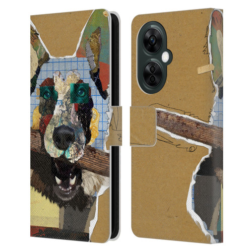 Michel Keck Dogs 3 German Shepherd Leather Book Wallet Case Cover For OnePlus Nord CE 3 Lite 5G