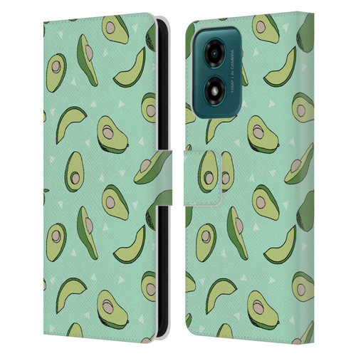 Andrea Lauren Design Food Pattern Avocado Leather Book Wallet Case Cover For Motorola Moto G04/G04s/G24 4G