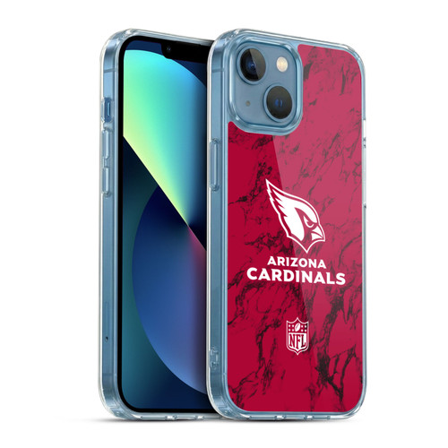 NFL Arizona Cardinals Graphics Coloured Marble Soft Gel Case for Apple iPhone 13 Mini & MagSafe