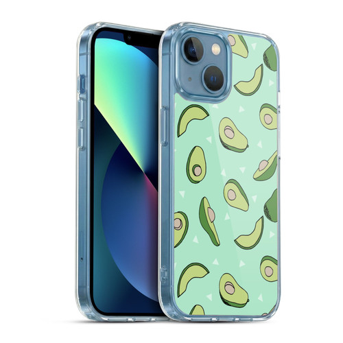 Andrea Lauren Design Food Pattern Avocado Soft Gel Case for Apple iPhone 13 Mini & MagSafe
