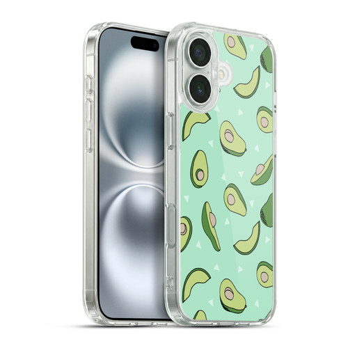 Andrea Lauren Design Food Pattern Avocado Soft Gel Case for Apple iPhone 16 Plus & MagSafe
