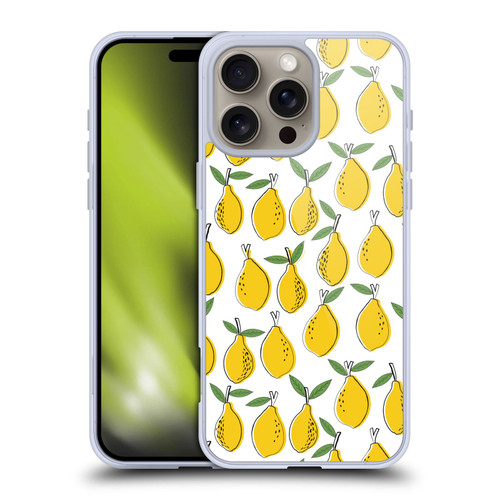 Andrea Lauren Design Food Pattern Lemons Soft Gel Case for Apple iPhone 16 Pro Max