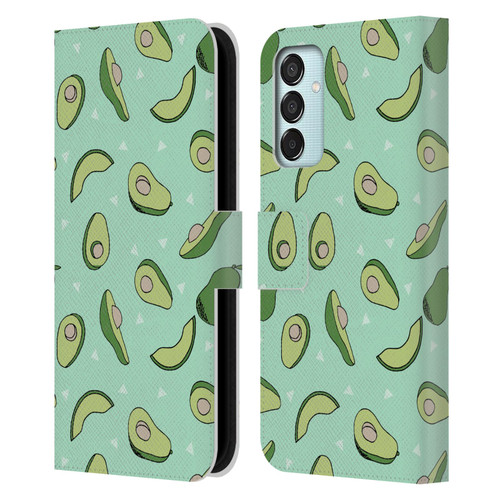 Andrea Lauren Design Food Pattern Avocado Leather Book Wallet Case Cover For Samsung Galaxy M15/F15 5G