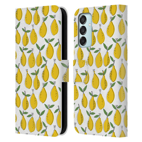 Andrea Lauren Design Food Pattern Lemons Leather Book Wallet Case Cover For Samsung Galaxy M15/F15 5G