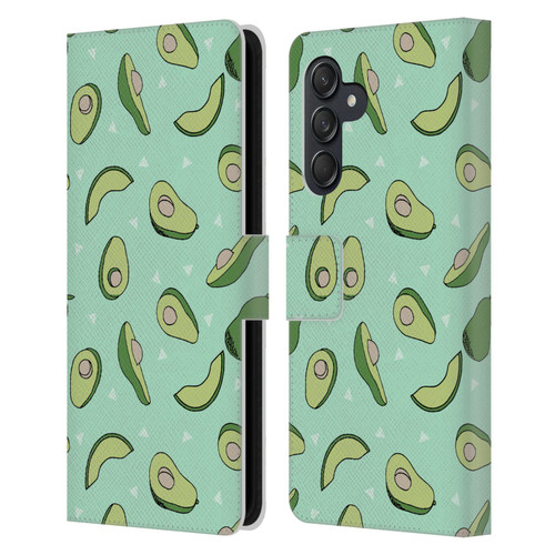 Andrea Lauren Design Food Pattern Avocado Leather Book Wallet Case Cover For Samsung Galaxy M55 5G