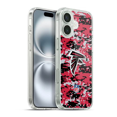 NFL Atlanta Falcons Graphics Digital Camouflage Soft Gel Case for Apple iPhone 16 Plus & MagSafe