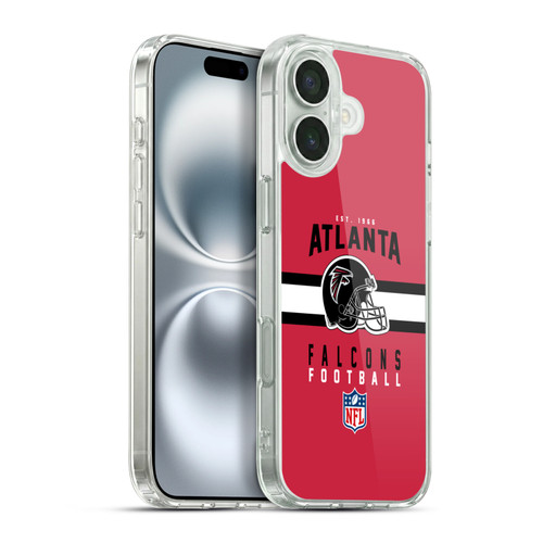 NFL Atlanta Falcons Graphics Helmet Typography Soft Gel Case for Apple iPhone 16 Plus & MagSafe
