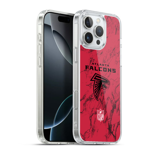 NFL Atlanta Falcons Graphics Coloured Marble Soft Gel Case for Apple iPhone 16 Pro Max & MagSafe