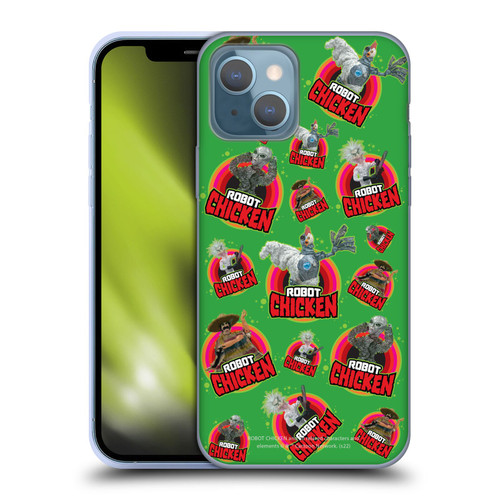 Robot Chicken Graphics Icons Soft Gel Case for Apple iPhone 13