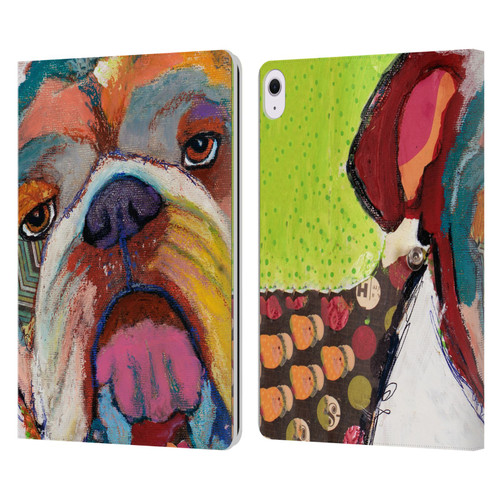 Michel Keck Dogs Bulldog Leather Book Wallet Case Cover For Apple iPad Air 13 2024
