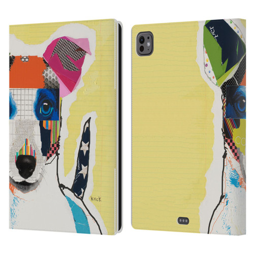 Michel Keck Dogs Whippet Leather Book Wallet Case Cover For Apple iPad Pro 11 M4 2024