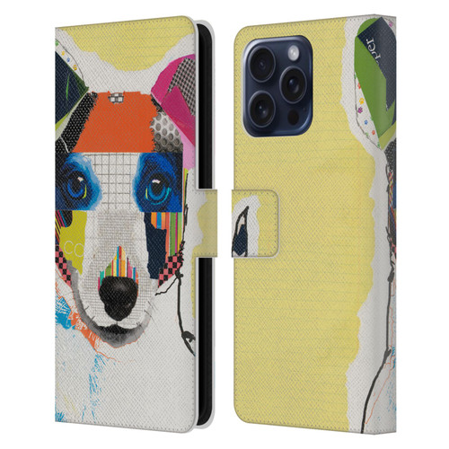 Michel Keck Dogs Whippet Leather Book Wallet Case Cover For Apple iPhone 16 Pro Max